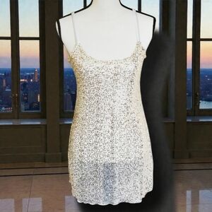 Free People Intimately Gold Sequin Slip Dress M NWOT